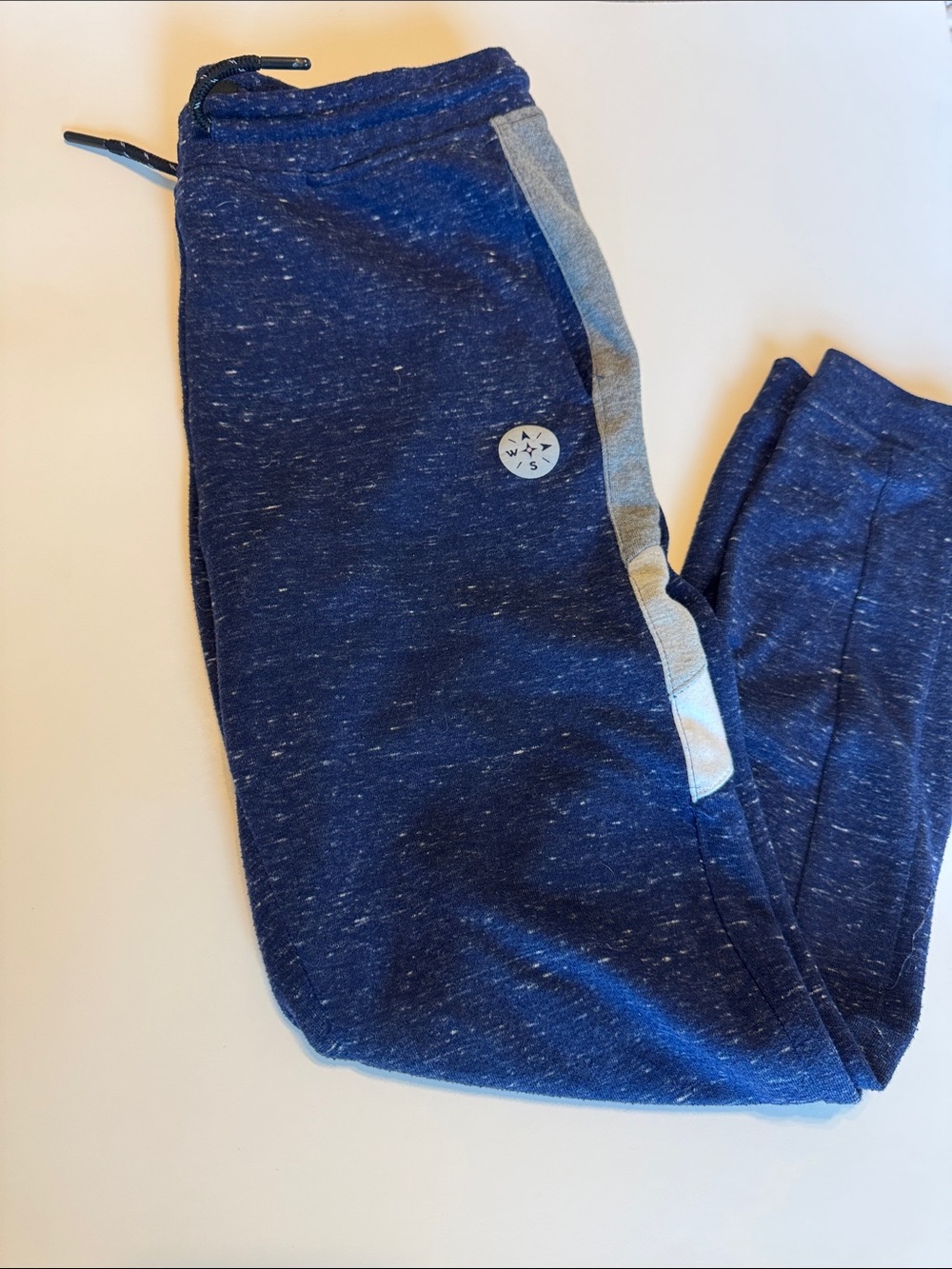 Boys Navy Jogger Sweatpants with Gray Side Stripe